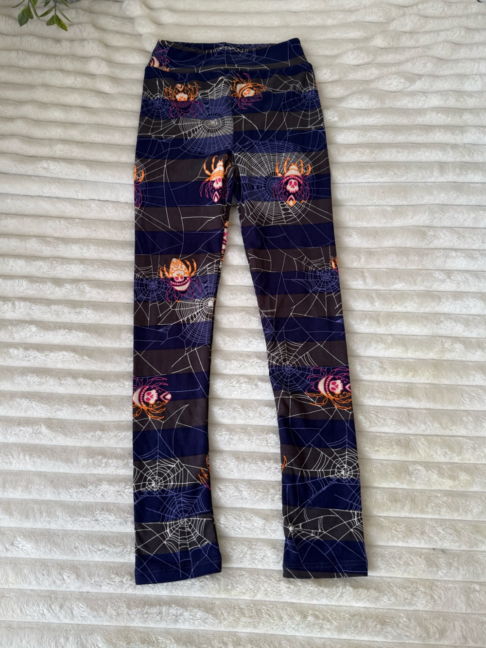 Lularoe kids spider skeleton leggings size L XL